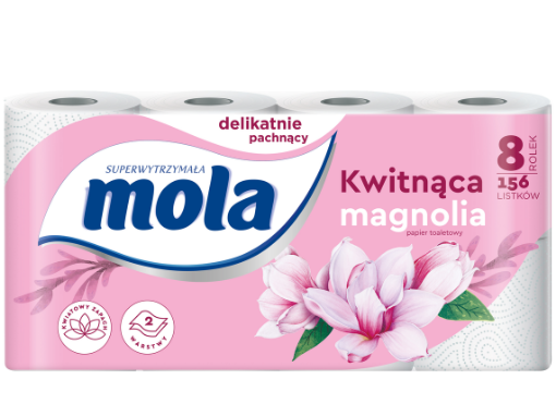 Obrazek Papier toaletowy MOLA Kwitnąca Magnolia 2w worek 56 rolek