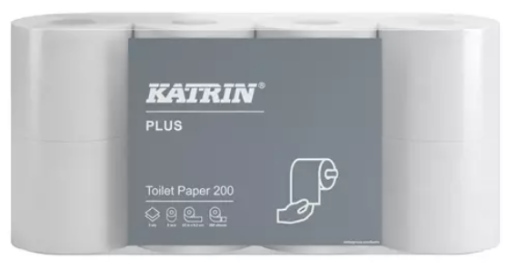 Obrazek Papier toaletowy KATRIN Classic /Plus 200 biały 2w a56