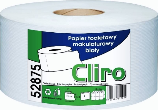 Obrazek Papier toaletowy JUMBO CLIRO 2w biały 135m