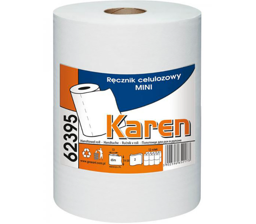 Obrazek Ręcznik papierowy MINI KAREN 62395 celuloza 2w, 65mb