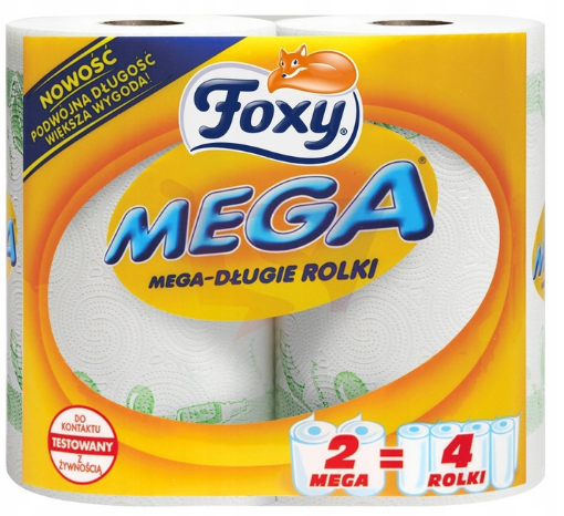 Obrazek Ręcznik papierowy FOXY MEGA 2 rolki, 2 warstwy 