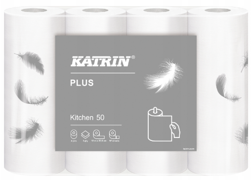 Obrazek Ręcznik papierowy Katrin Plus Kitchen 4 rolki, celuloza