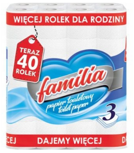 Obrazek Papier toaletowy Familia 40 rolek, 3 warstwy 