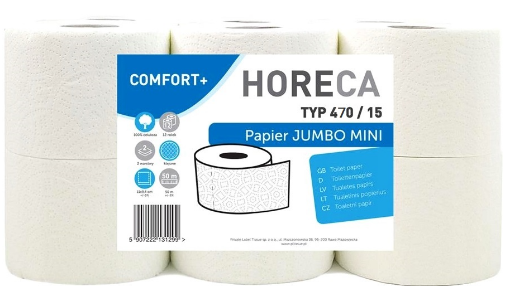 Obrazek Papier toaletowy HORECA Comfort+ MiniJumbo 12 rolek, 2 warstwy, celuloza