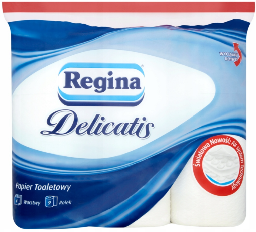 Obrazek Papier toaletowy REGINA Delicatis 9 rolek, 4 warstwy, celuloza