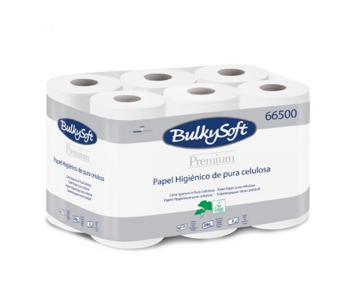 Obrazek BulkySoft 66500 papier toaletowy 2 warstwy, 96 rolek,  celuloza