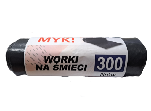 Obrazek Worki na śmieci 300L MYK czarne 10szt.