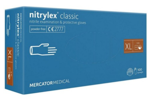 Obrazek Rękawice nitrylowe Nitrylex XL bezpudrowe niebieskie 100 sztuk