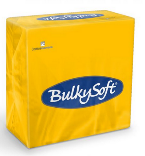 Obrazek BulkySoft 32410 serwetka 33x33 żółta, 2 warstwy 100szt