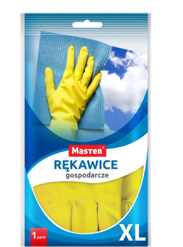 Obrazek Rękawice gumowe MASTER XL żółte S439