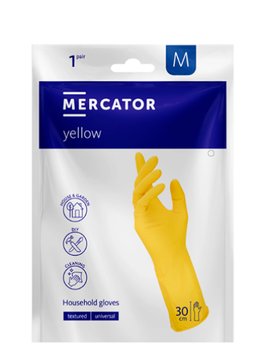 Obrazek Rękawice gumowe MERCATOR Yellow M żółte