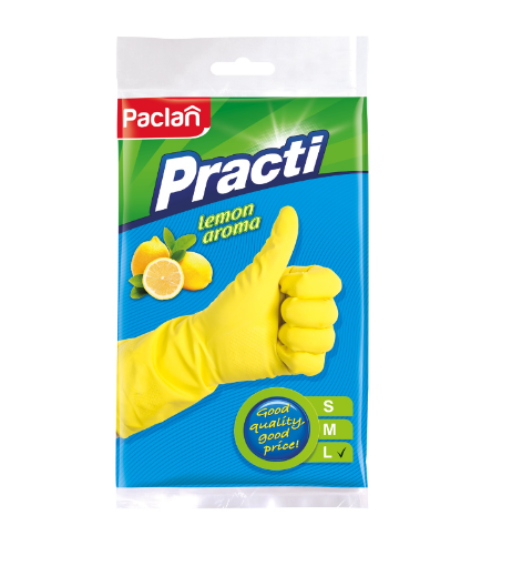 Obrazek Rękawice gumowe PACLAN żółte L