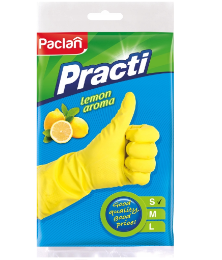 Obrazek Rękawice gumowe PACLAN żółte S