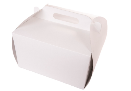 Obrazek Pudełko na tort składane białe 26x26x14