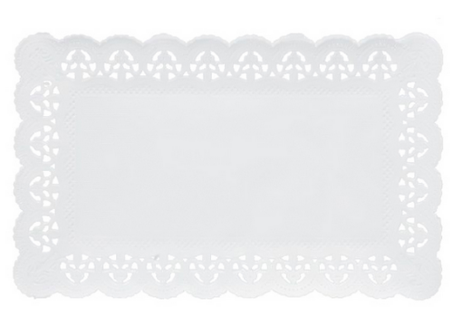 Obrazek Serwetka pod ciasto 27x21 biała 100szt.