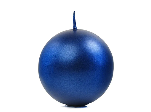Obrazek Świeca w kształcie kuli niebieska metalizowana
