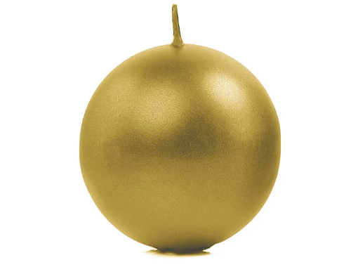 Obrazek Świeca w kształcie kuli złota metalizowana