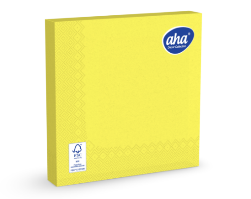 Obrazek AHA serwetka 33x33  intensywnie żółta, 3 warstwy 20szt.