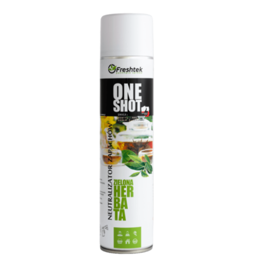 Obrazek Odświeżacz Freshtek ONE SHOT 600ml neutralizator ZIELONA HERBATA 